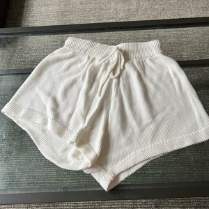 White Woven Shorts